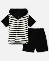 Hooded Terry T-Shirt With Shorts Set