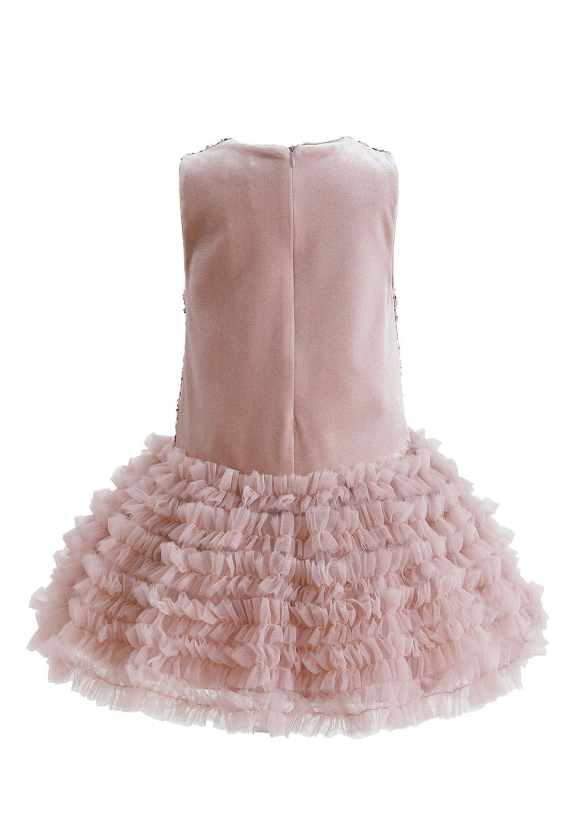 Pink Sequin & Tulle Party Dress