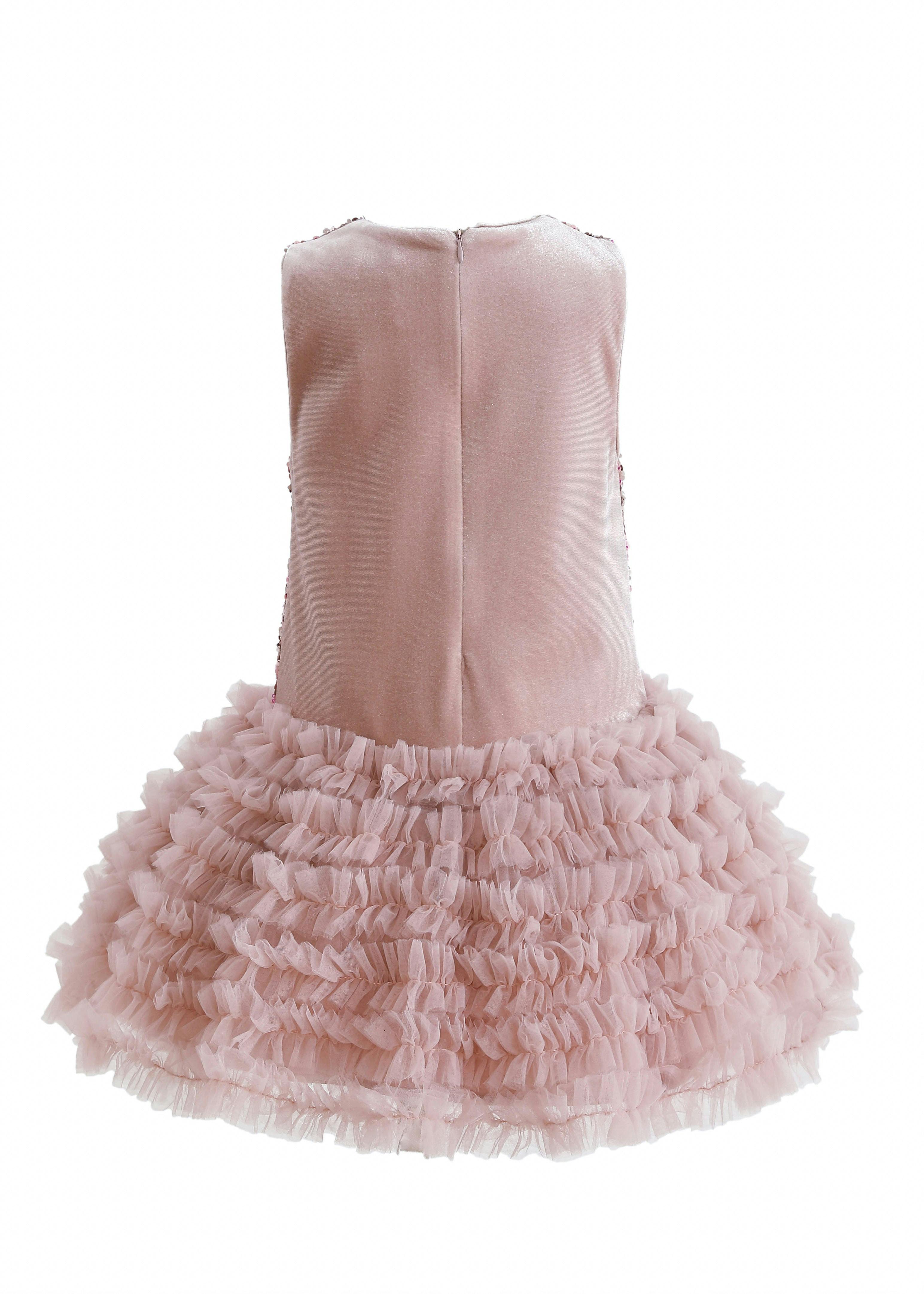 Pink Sequin & Tulle Party Dress