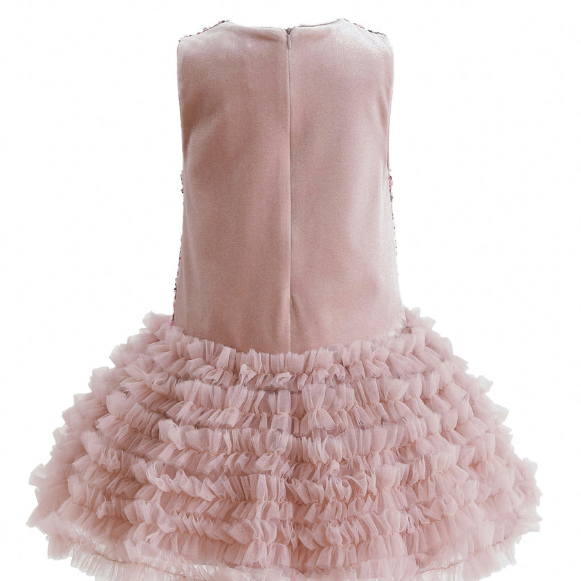 Pink Sequin & Tulle Party Dress