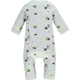All-Over Houses And Construction Print Long Sleeve Romper