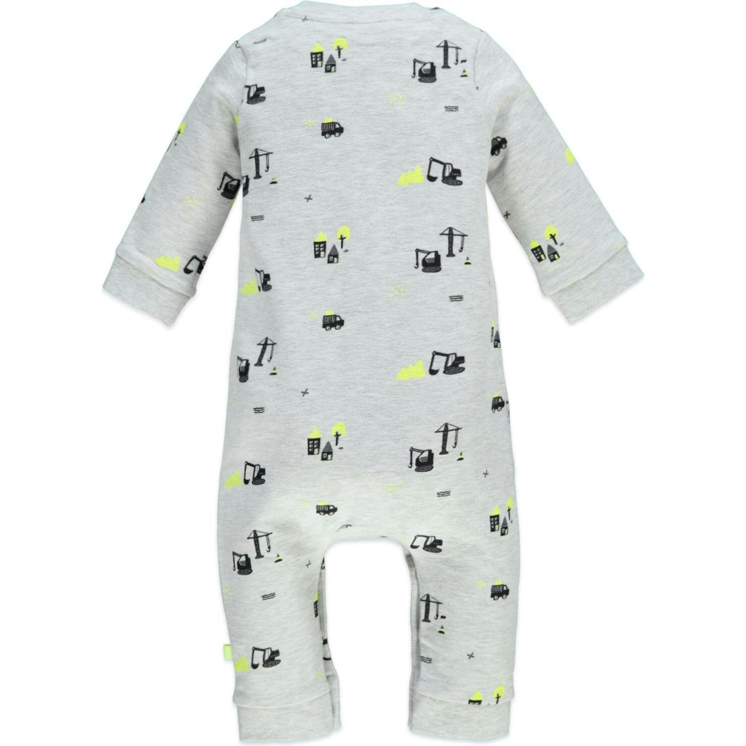 All-Over Houses And Construction Print Long Sleeve Romper