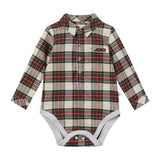 JASPER Cream/Green plaid Woven Onesie
