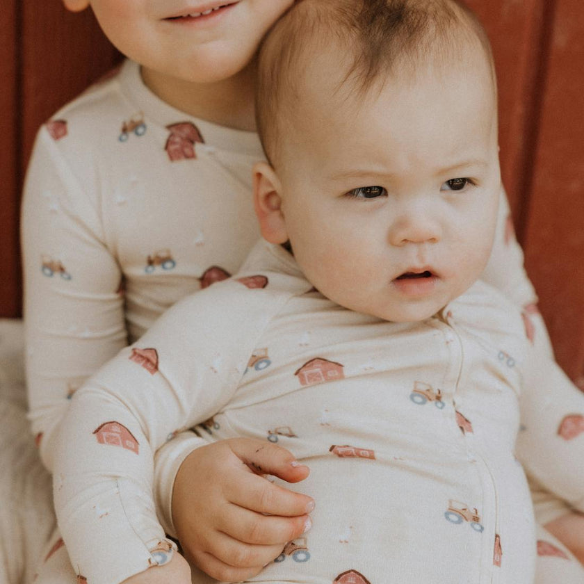 Modal Convertible Footy Pajamas in Farm