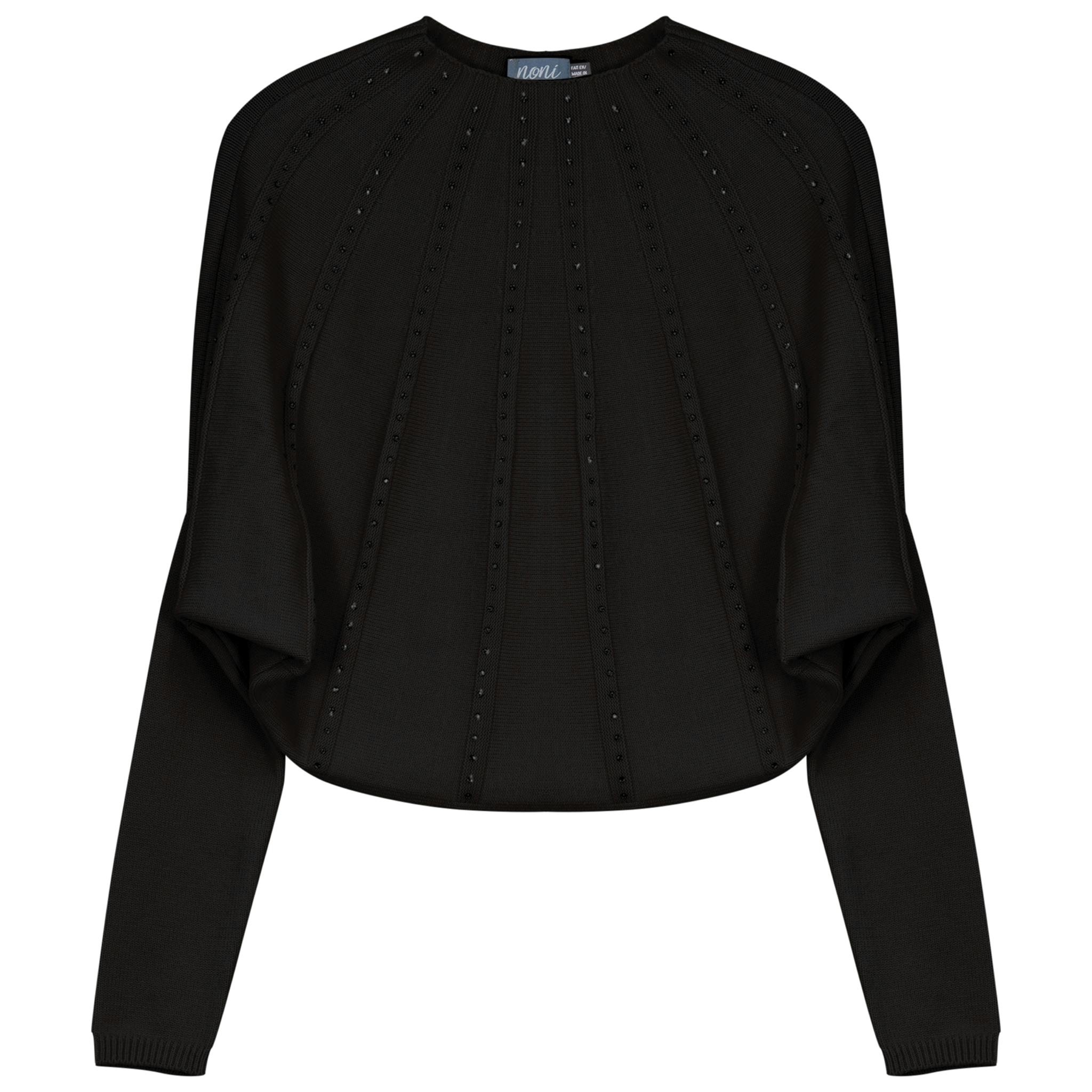 Rhinestone Decorative Tacked Knit Sweater