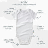 AVERY 5-Pack Short Sleeve Bodysuits