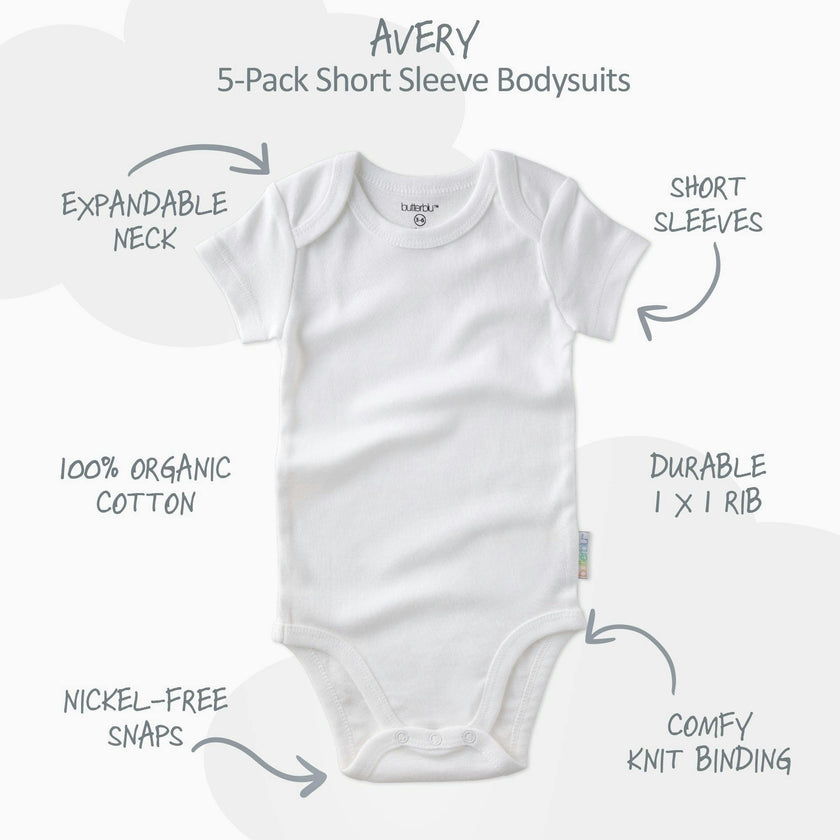 AVERY 5-Pack Short Sleeve Bodysuits