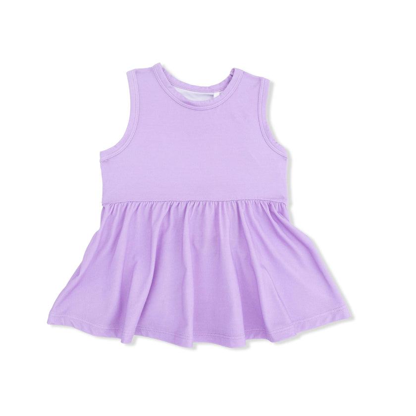 Lacy Lavender Floral - Peplum Tank Top with Baby Bells