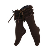 Ruffled Ribbon Long Socks
