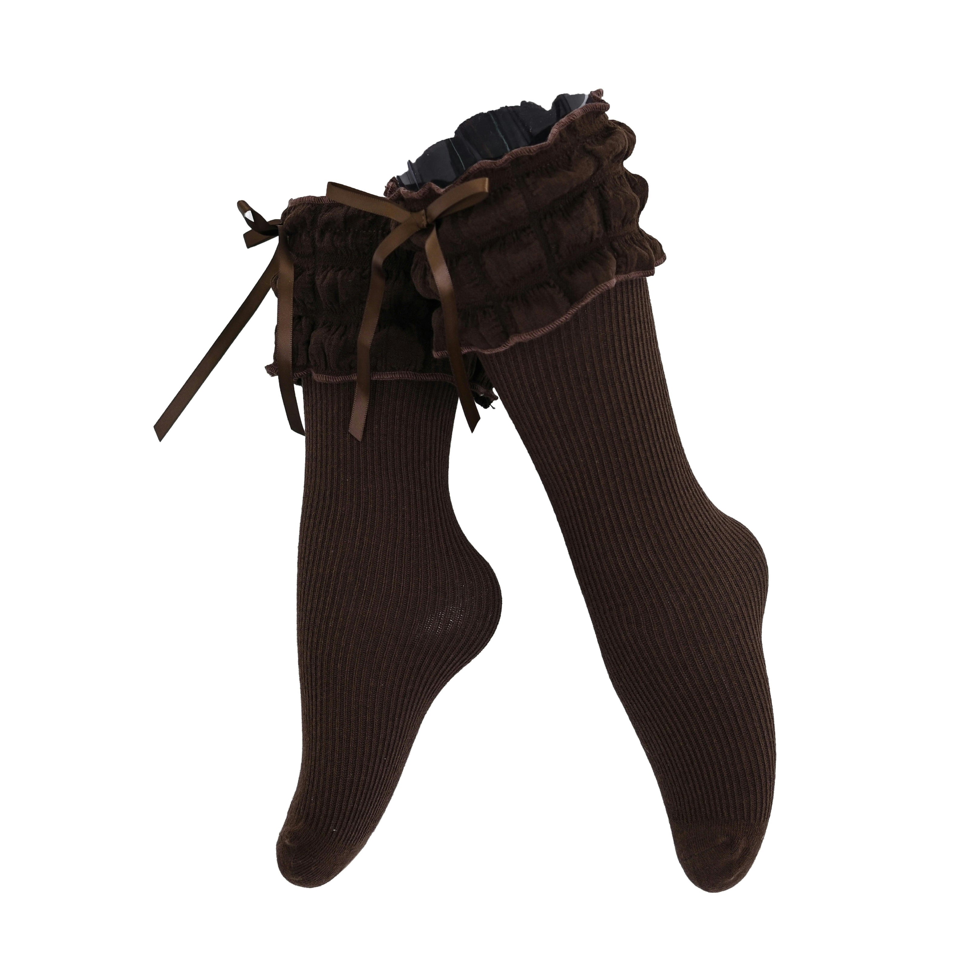 Ruffled Ribbon Long Socks