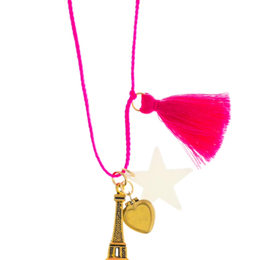PARIS IS ALWAYS A GOOD IDEA WITH GLOW IN THE DARK STAR + HEART LOCKET NECKLACE