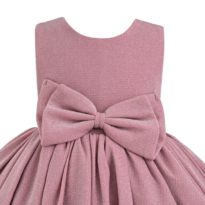 Pink Isalyn Glitter Bow Dress