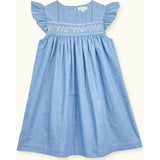 Dress Eden With Cross-Stitch Embroidery In Denim Lignt, Blue