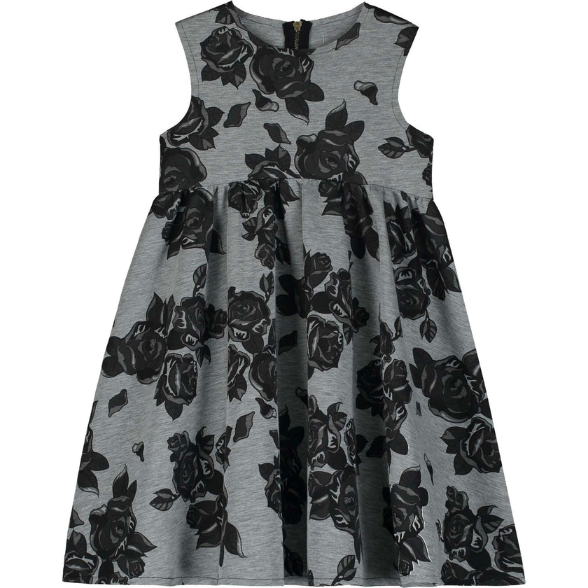 Black Flower Neoprene Dress