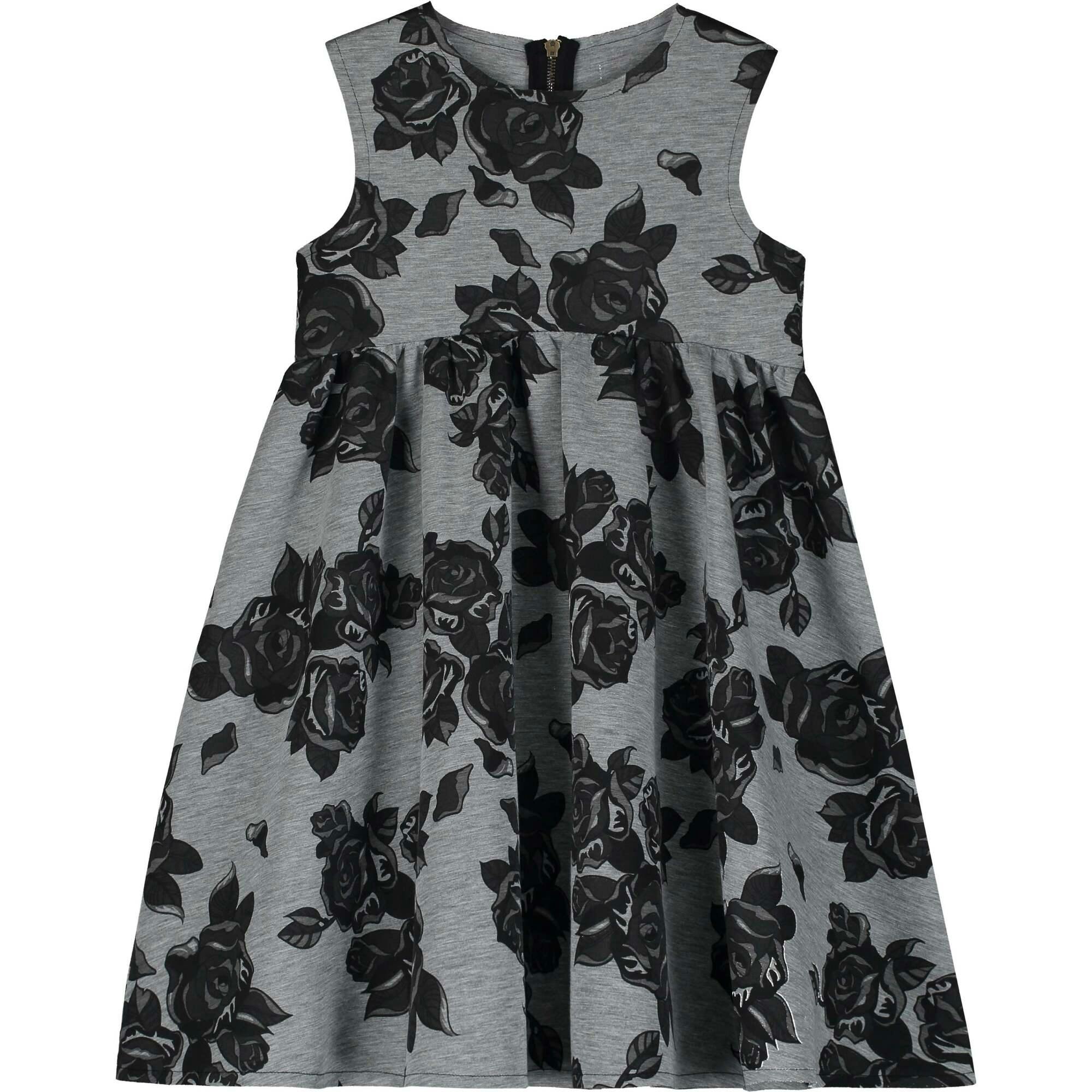 Black Flower Neoprene Dress