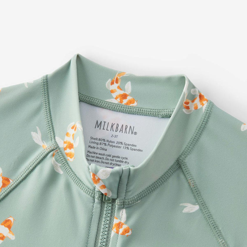 Swimming Koi Zipper Shortall Swimsuit