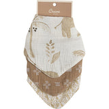 Kendi 3-pc. Muslin Baby Bib Set (Safari Animal)