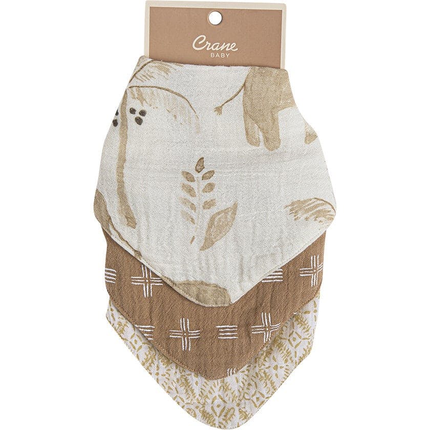 Kendi 3-pc. Muslin Baby Bib Set (Safari Animal)