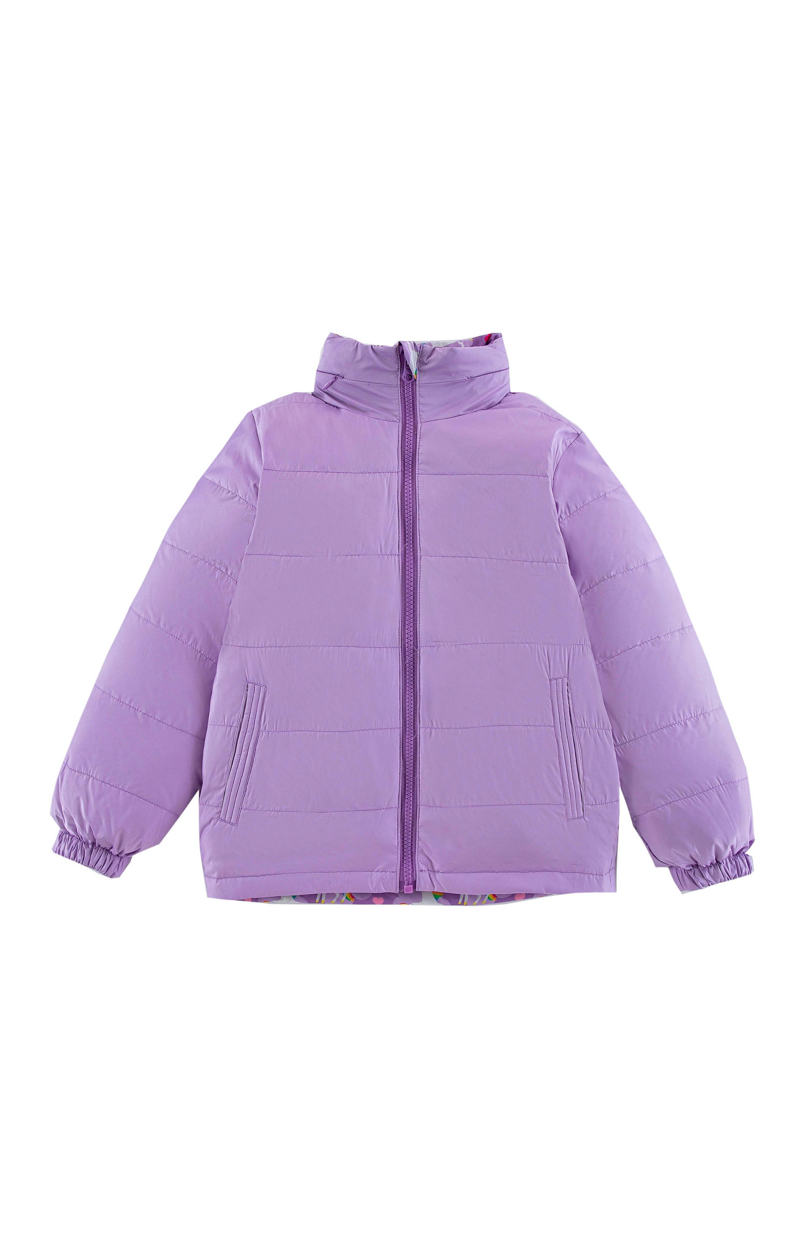 Blake Hooded Reversible Lightweight Down Puffer Jacket, Flying Unicorn