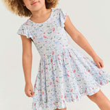 Gail Tie Back Ruffled Twirl Dress
