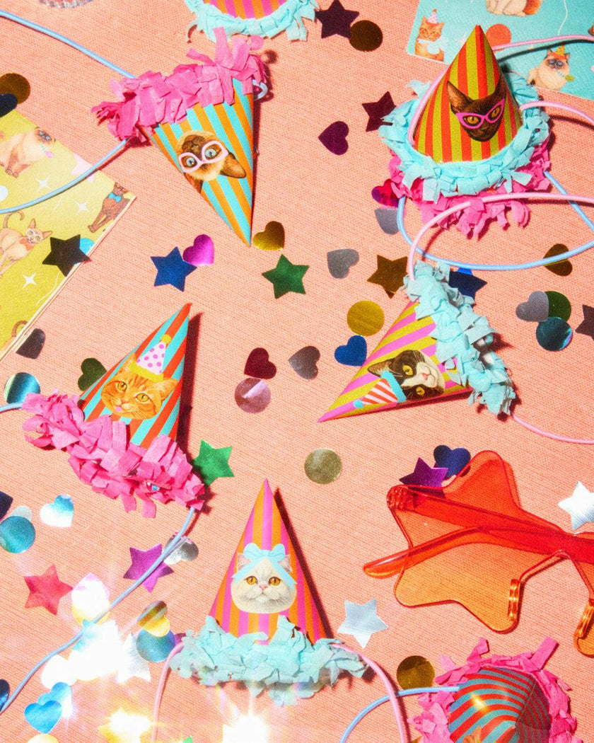 Cat Mini Party Hats - 10 paper hats