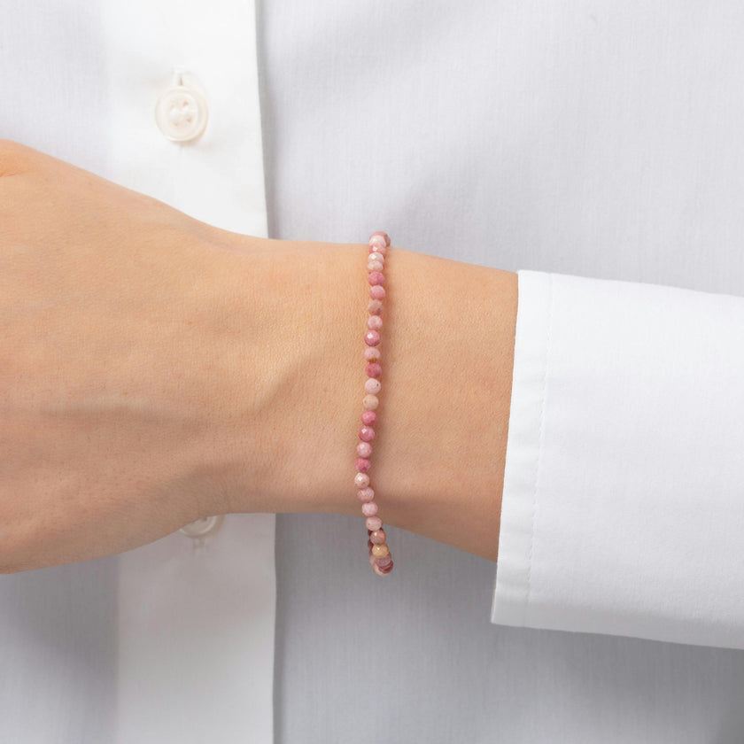 Pink Rhodochrosite Bead Bracelet
