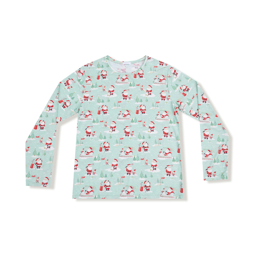Golfing Santa and Elves - Adult Long Sleeve Top