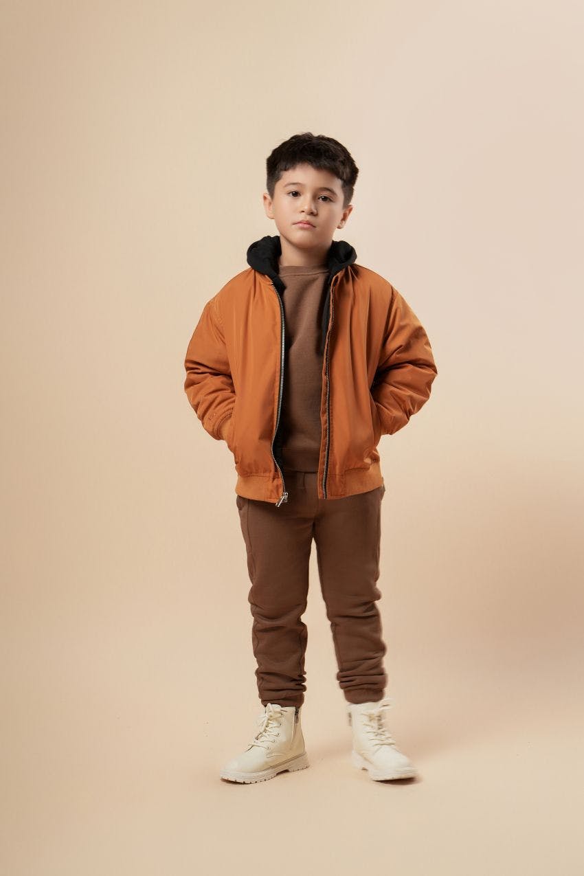 Padded Bomber Jacket With Removable Hood