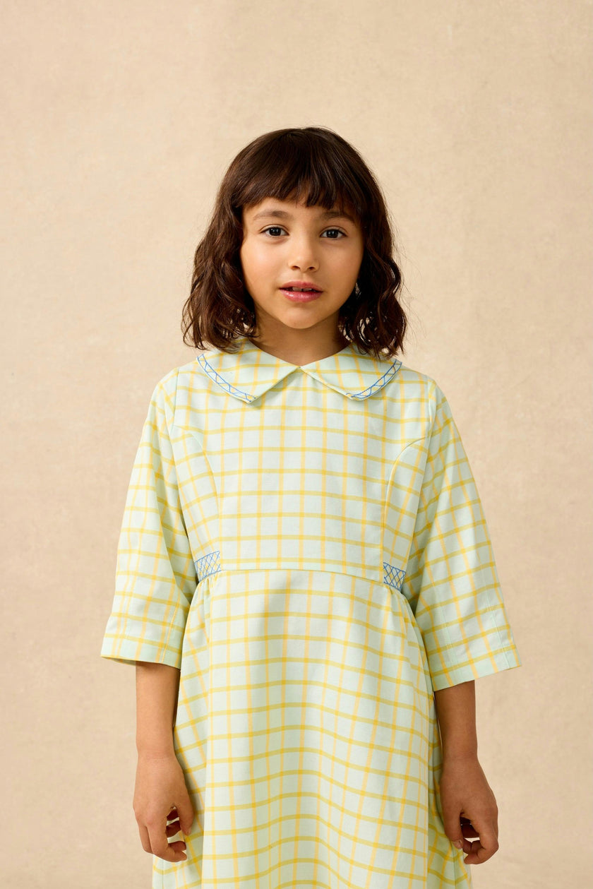 Embroidered Dress in Push Pop Plaid