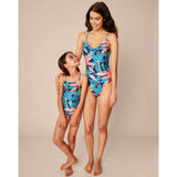 Cross Back Strap One-Piece Swimsuit, Multi