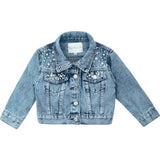 Pearl Denim Jeans Jacket, Light Wash