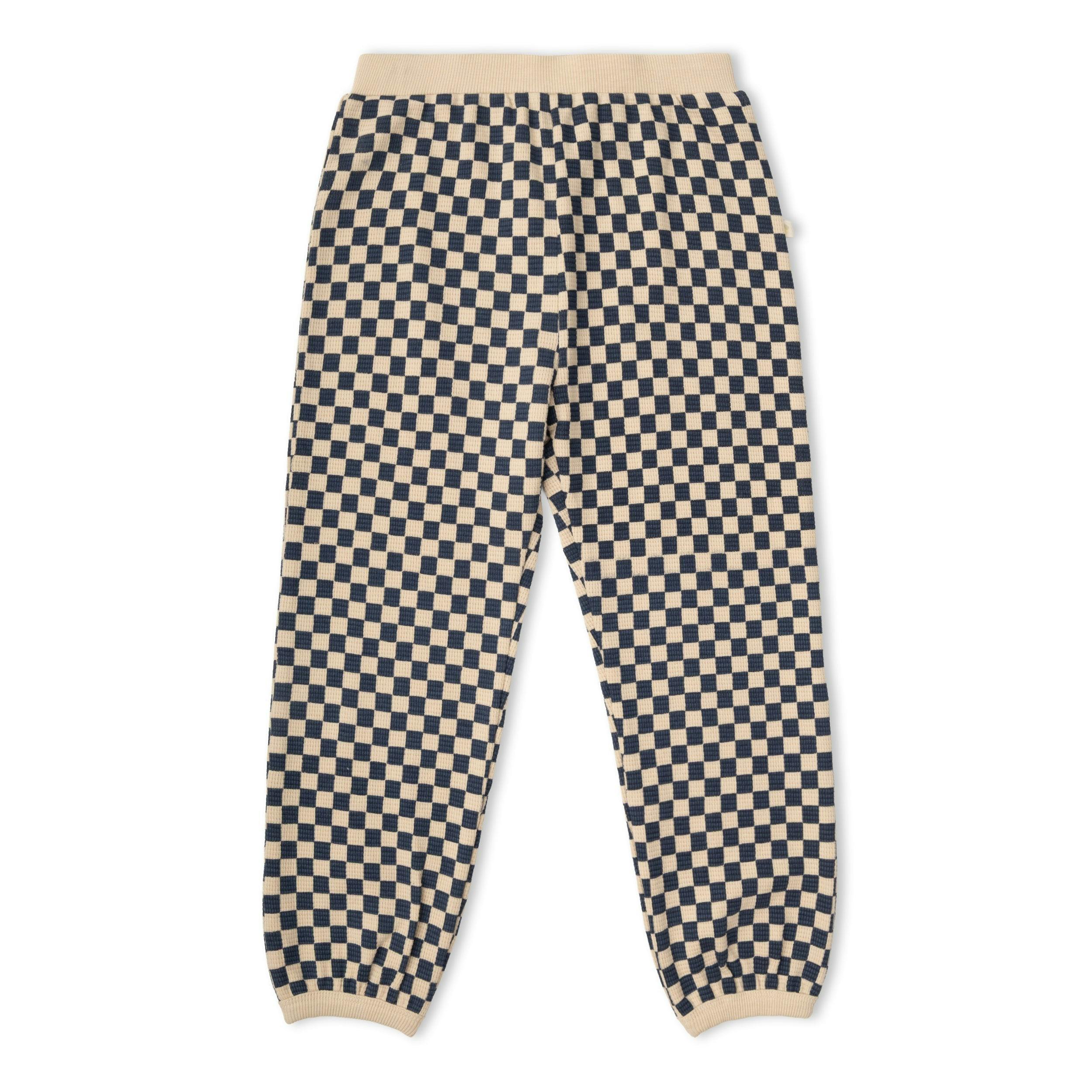 Organic Tee & Pant Slouch Set - Midnight Check