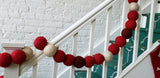 Enormous Christmas Garland and Bunting - XL Maroon, Red, and Cream Balls - 6' Arcadia Home