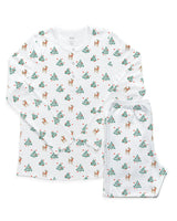 Women's Organic Henley Pajama Set with Pants [Tinsel Trees]