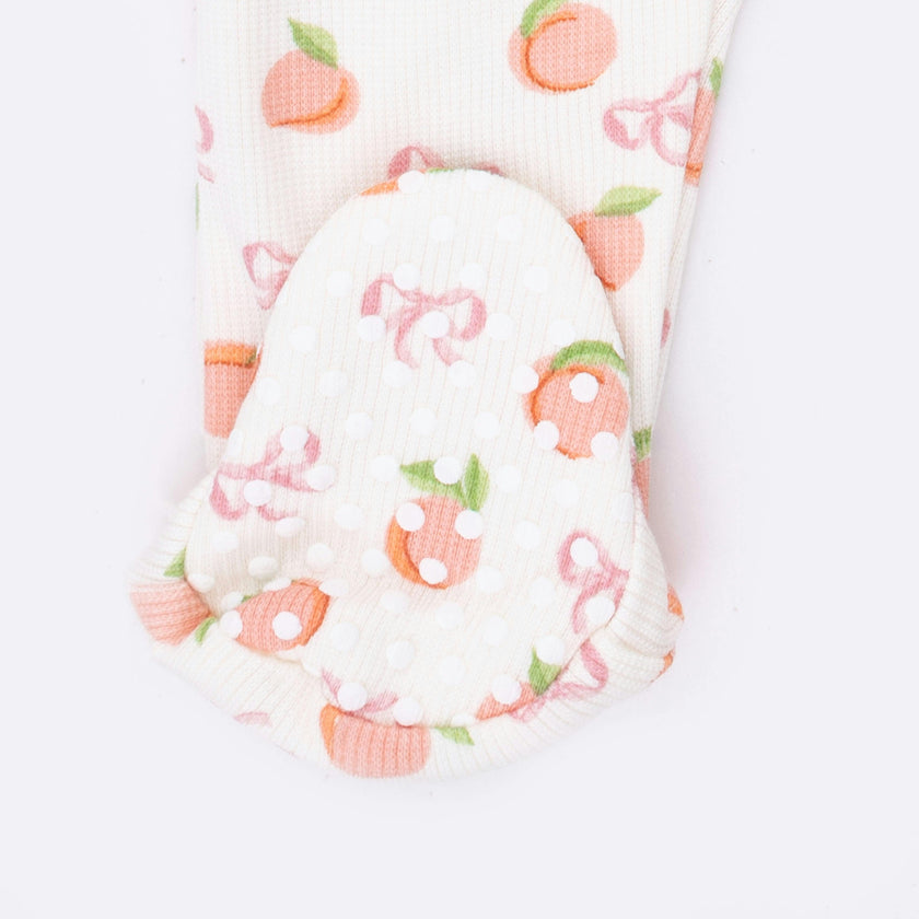 Little Peaches - 2 Way Ruffle Sleeve Zipper Footie