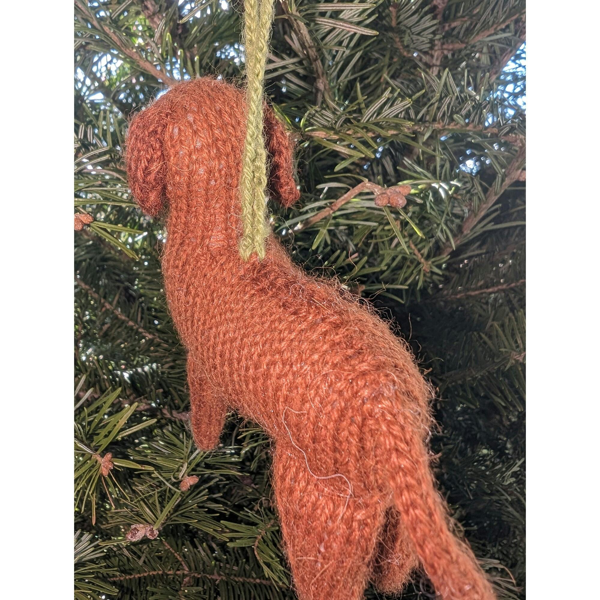 Rhodesian Ridgeback Hand Knit Christmas Ornament