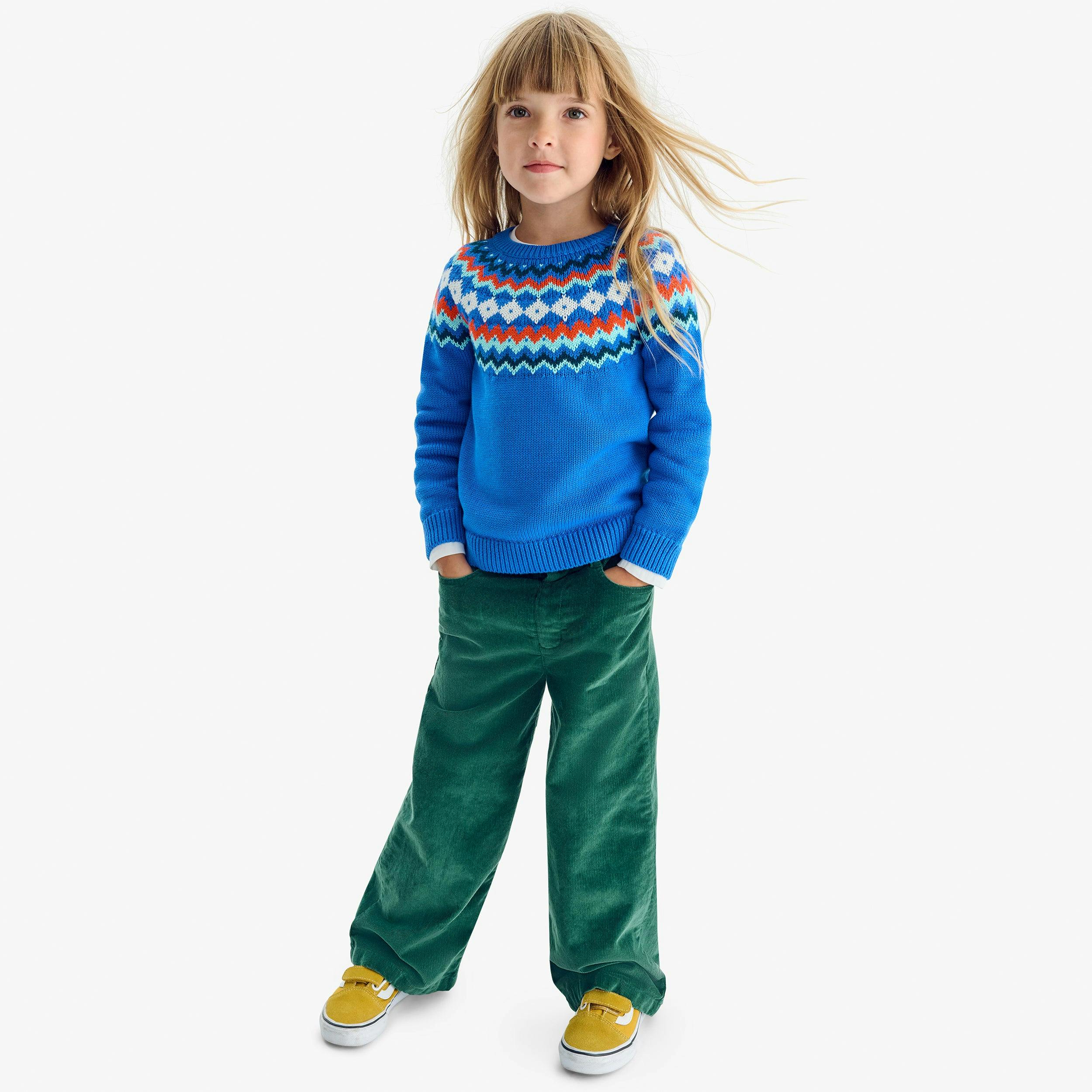 Kids stretch corduroy wide-leg pant