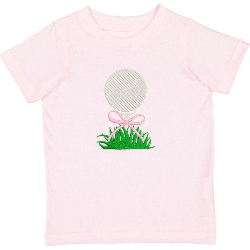 Golf Tee Bow Patch Short Sleeve T-Shirt - Ballet