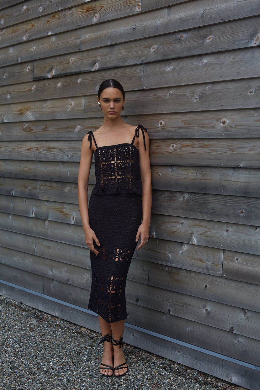 JANA CROCHET SKIRT | BLACK