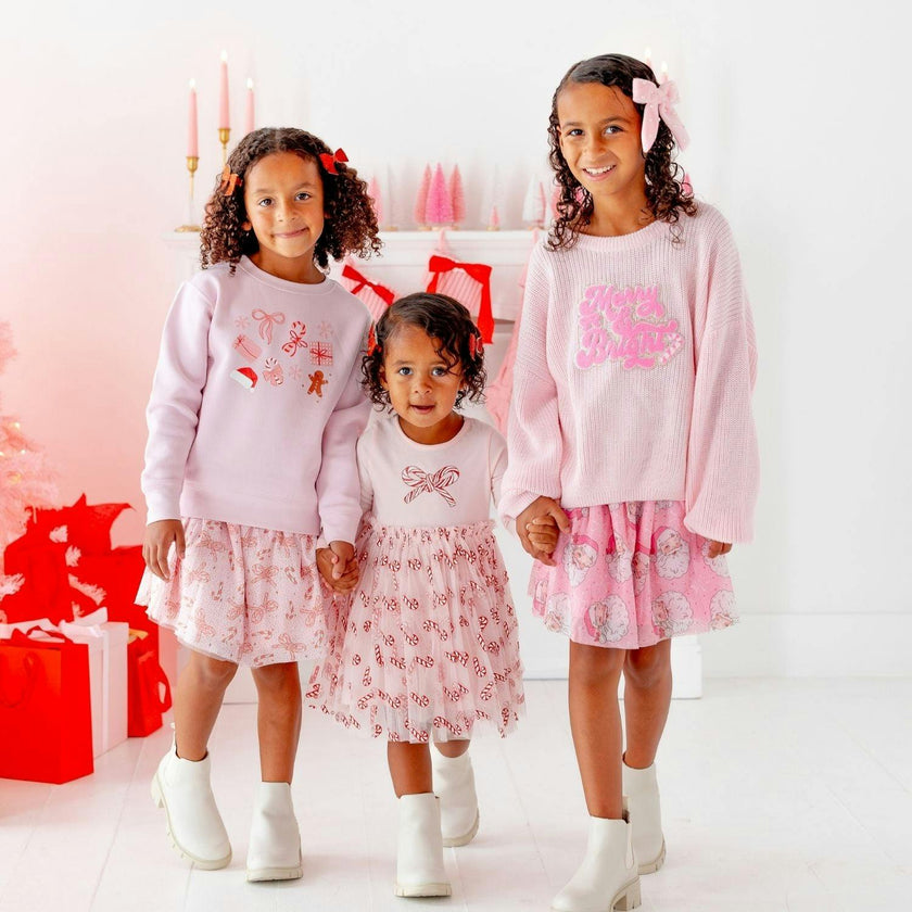 Candy Cane Bow Printed Christmas Tutu Skirt