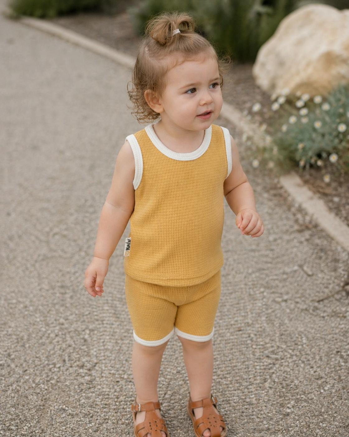 Waffle Knit Tank Set