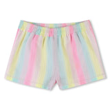 Multicolored Stripe Heart Shorts Set