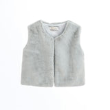 Gray Plush Fur Vest