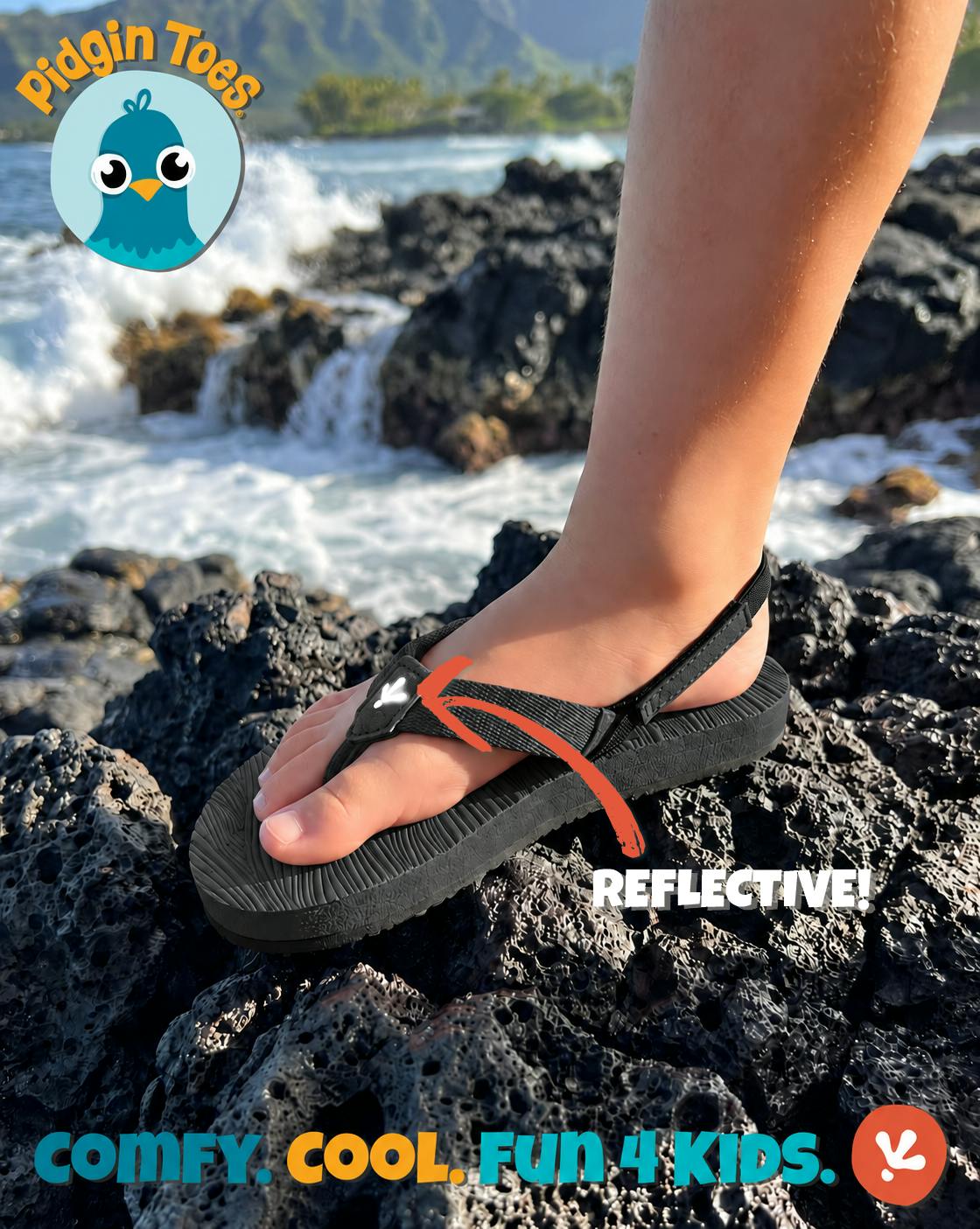 Pidgin Toes® Kids' Flip Flop, Licorice
