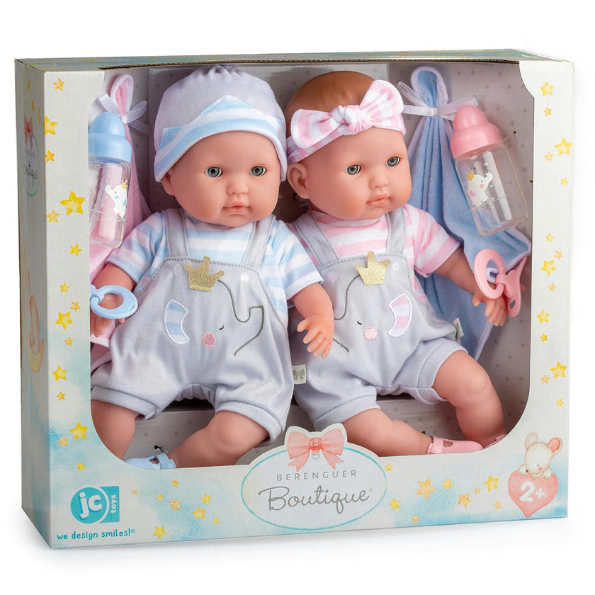 Nonis Boutique: 15" Twin Dolls - Pink & Blue