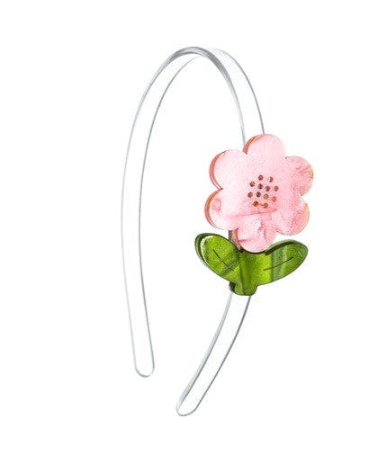 SPR - Flower Pink Pearlized Headband