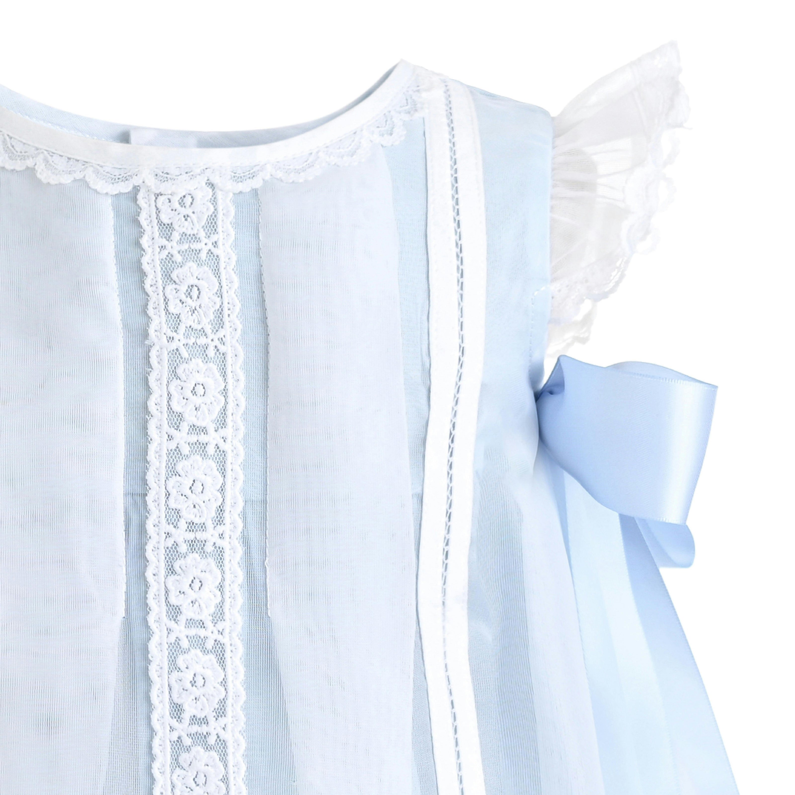 Light Blue Romilly Satin Bow Dress