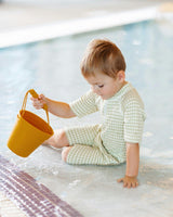 Green Gingham Zipper Shortall Swimsuit