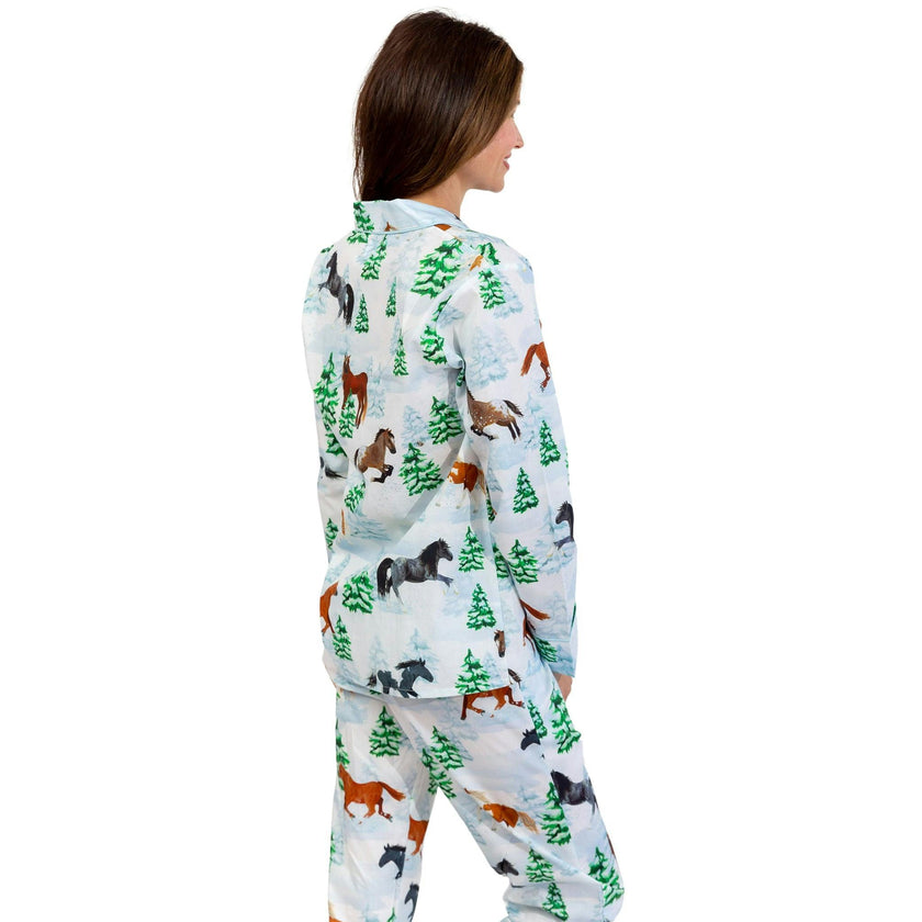 Women's Skydog Wild & Free Long PJ Set - Organic Cotton Poplin
