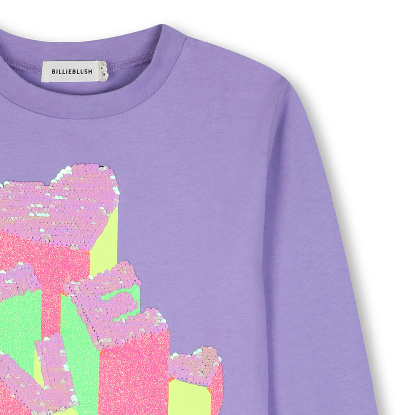 Purple Sequin Flip Tee